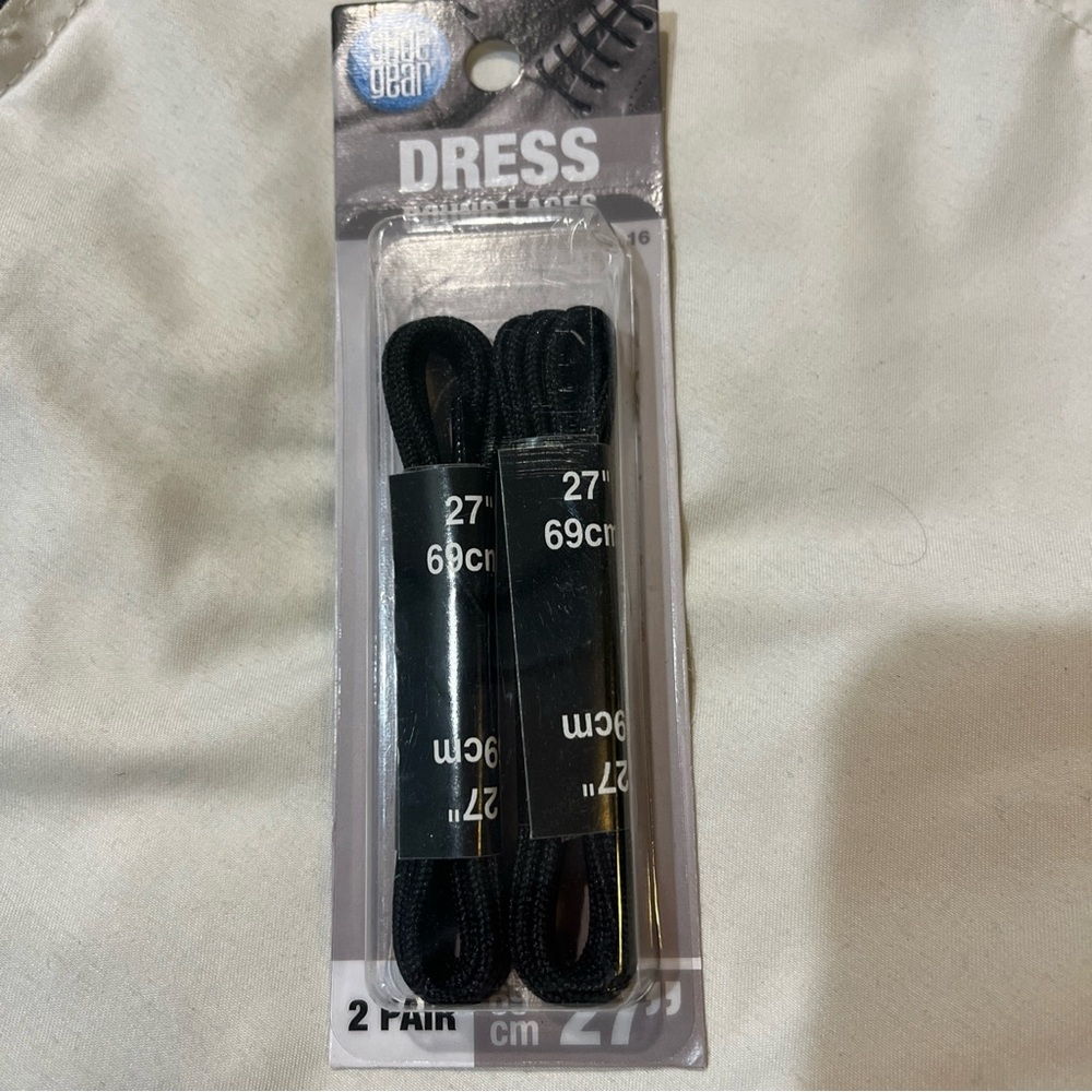 Shoe Year Black Round Dress Laces 2 Pair 
Each lace is 27” or 69 CM